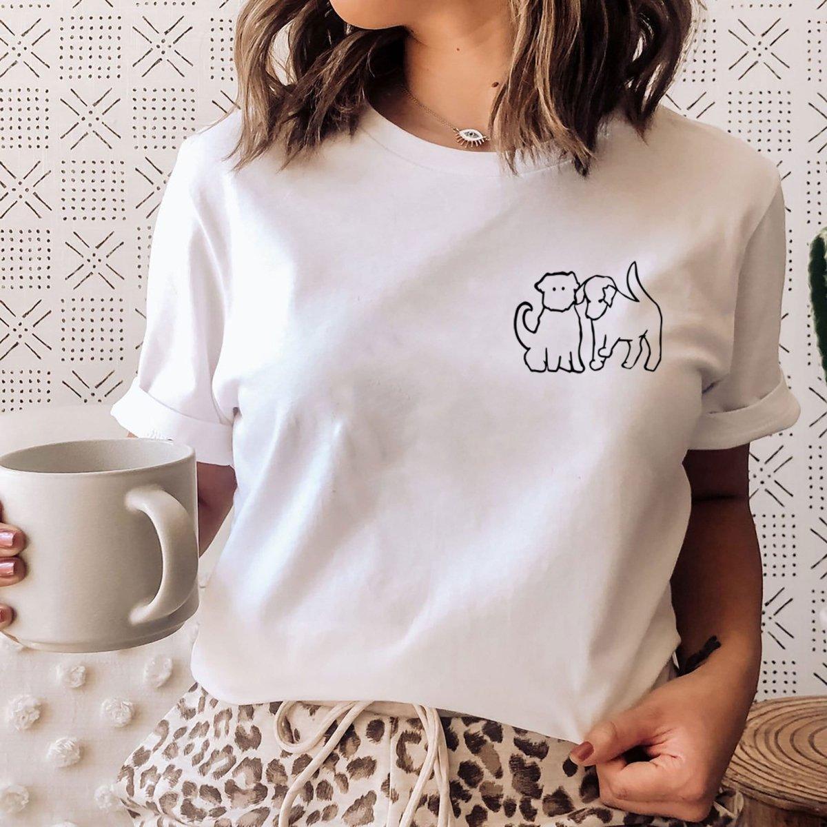 Personalised Dog Mum T-shirt, Vegan Dog Theme Top, Organic Dog Owner Gift, Dog Line Art T-shirt, Original Artwork, Dog Mum Top - Amy Lucy