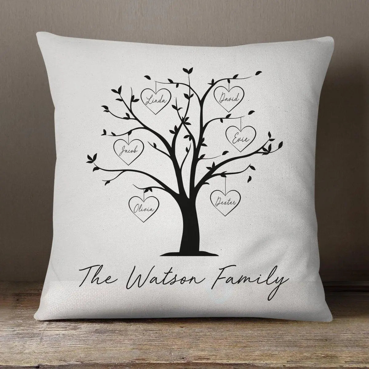 Personalised Family Tree Cushion - White Super Soft Home