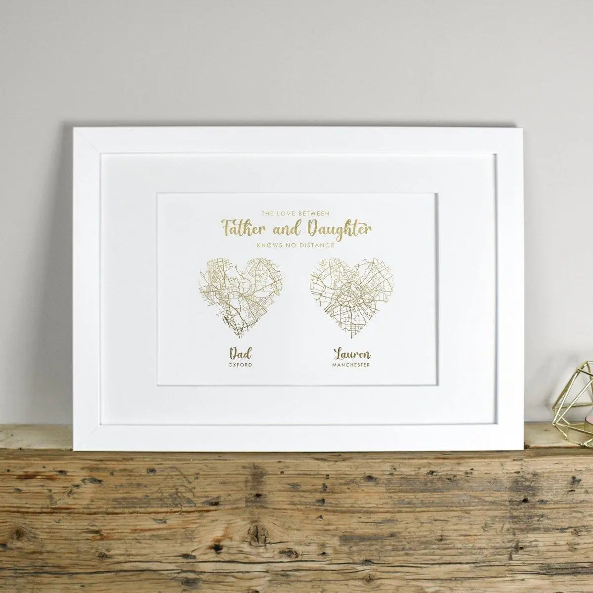 Personalised Father's Day Print, Distance Print, Father's Day Gift, Personalised Father and Daughter/Son Print, Dad Sentimental Gift, Office - Amy Lucy