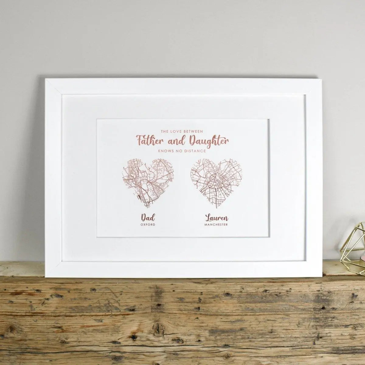 Personalised Father's Day Print, Distance Print, Father's Day Gift, Personalised Father and Daughter/Son Print, Dad Sentimental Gift, Office - Amy Lucy