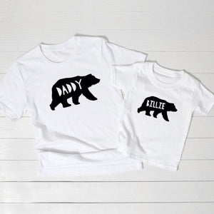 Personalised Fathers Day T-shirt, Matching Family Bear T-shirts, Father and Son Matching Tops, Father Daughter Shirts, Daddy Bear T-shirt - Amy Lucy