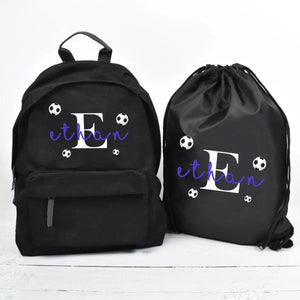 Personalised Football Backpack, Football School Bag, Kids Football Rucksack, Boys School Backpack, Children Student Backpack, Back To School - Amy Lucy