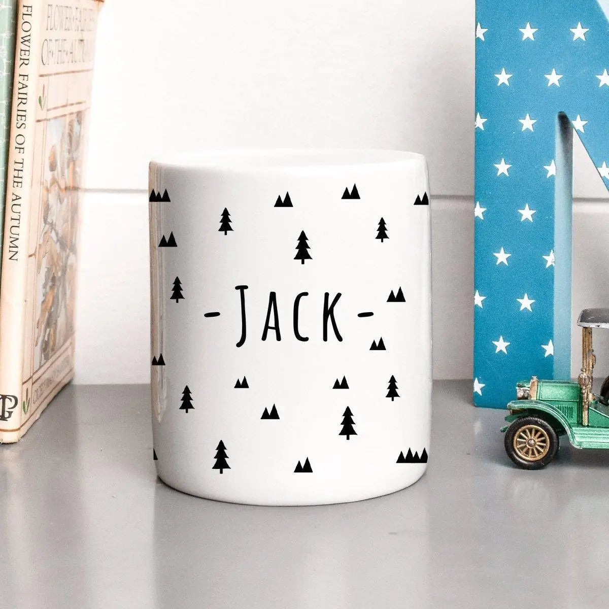 Personalised Forest Money Box, Custom Boy's Piggy Bank, Boys Woodland Decor, Custom Nursery Decor, Boys Bedroom Decor, Child's Money Bank - Amy Lucy