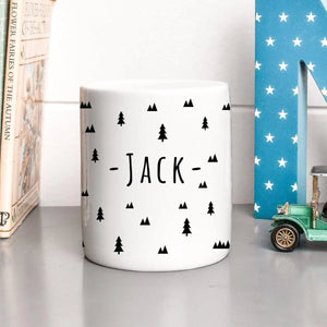 Personalised Forest Money Box, Custom Boy's Piggy Bank, Boys Woodland Decor, Custom Nursery Decor, Boys Bedroom Decor, Child's Money Bank - Amy Lucy