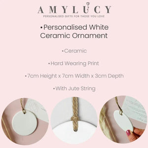 Personalised Friendship Ornament, Best Friend Gift, Lockdown Friend Gift, Ceramic Hanging Ornament, Galentine's Gift, Friend Valentines - Amy Lucy