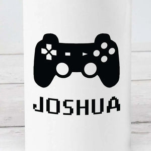 Personalised Gamer Water Bottle, Gaming School Bottle, Kids Gamer Drink Bottle, Boys School Flask, Kids Children Student Drinks Cup, - Amy Lucy