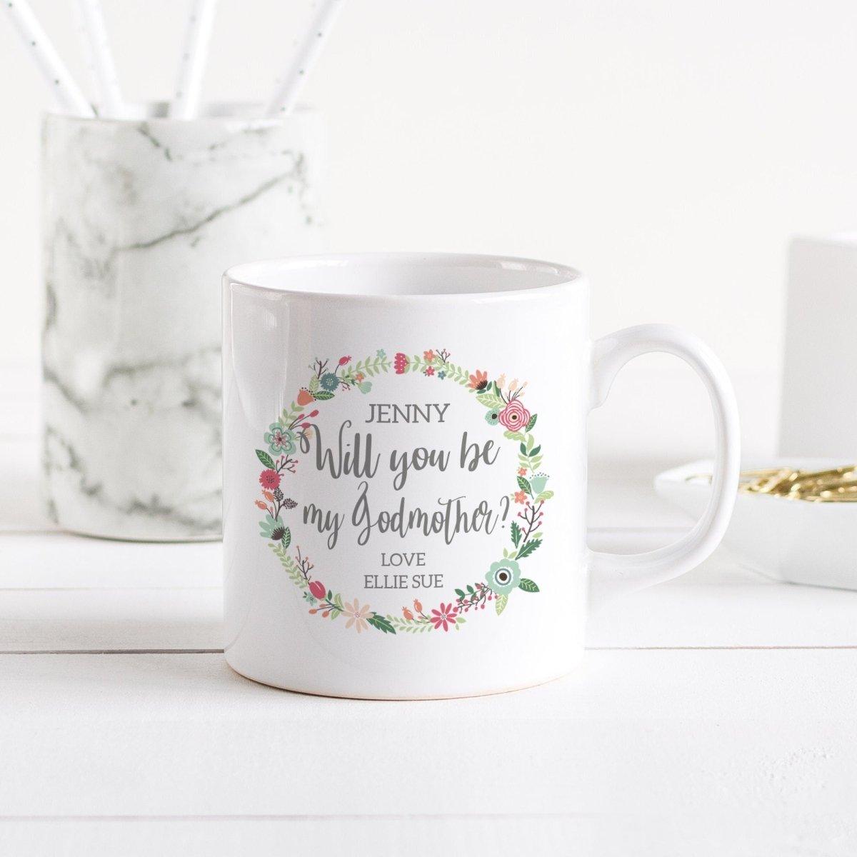 Personalised Godmother Gift, Will You Be My Godmother Mug, Godparents Mug Custom Gift, Godmother Gift, Enamel Mug, Personalised Mug, For Her - Amy Lucy