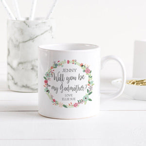 Personalised Godmother Gift, Will You Be My Godmother Mug, Godparents Mug Custom Gift, Godmother Gift, Enamel Mug, Personalised Mug, For Her - Amy Lucy