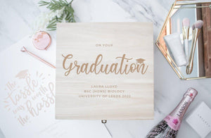 Personalised Graduation Gift Box, Graduation Memory Box, Grad Keepsake Box, Engraved College Grad Box, Grad Gift, School Graduation Box - Amy Lucy