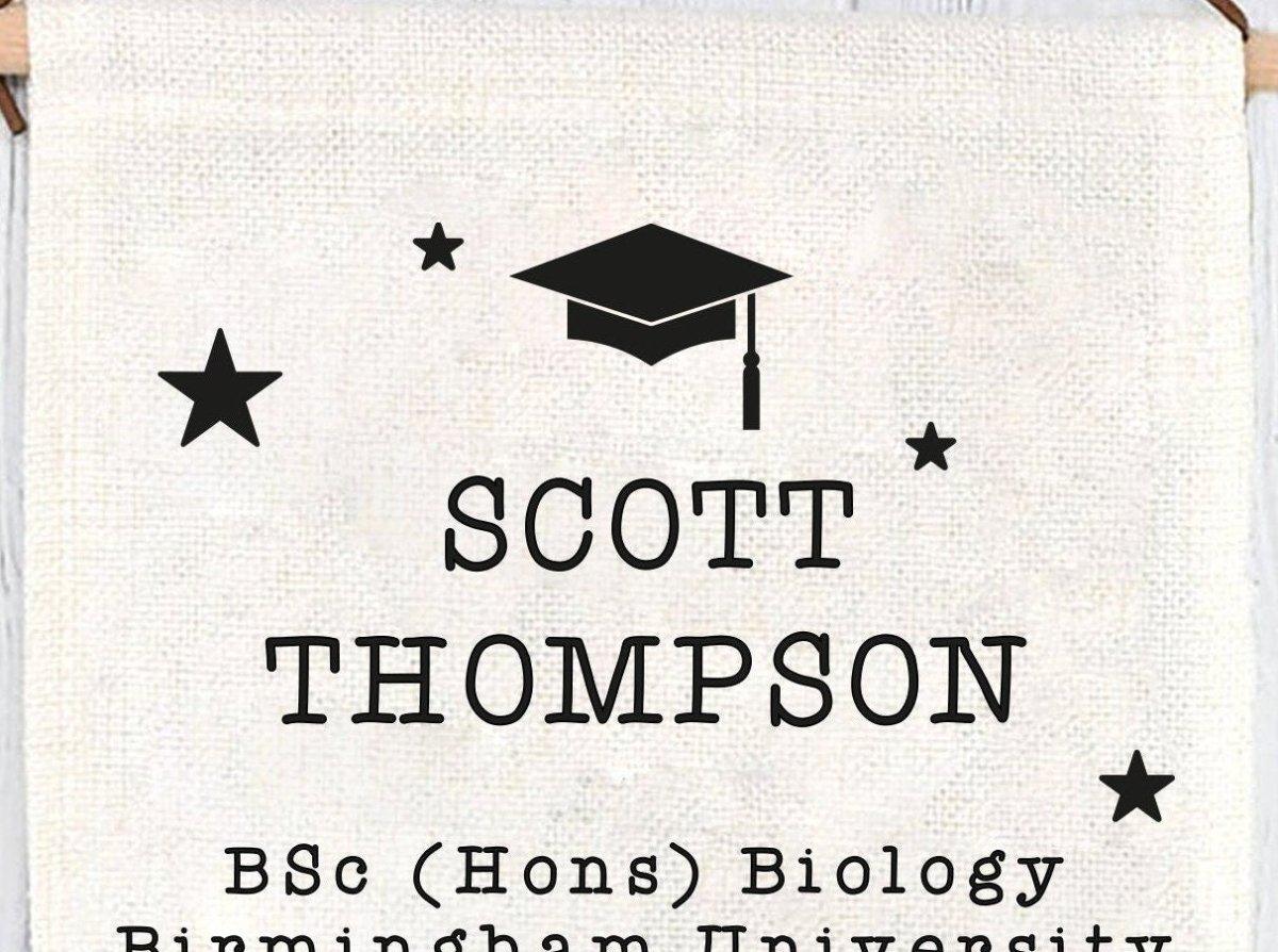 Personalised Graduation Gift, Graduate Gift, Graduate Wall Hanging, Graduation Gift for Her, Graduate Wall Art, Uni Graduation Gifts, - Amy Lucy