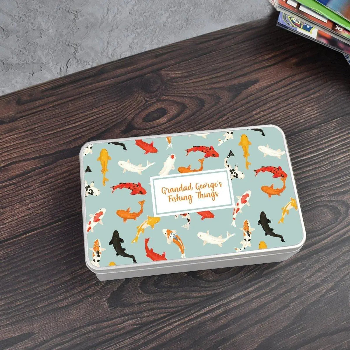 Personalised Grandad's Fishing Tin, Father's Day Fishing Gift, Fishing Dad Gift, Granddad Fishing Gift, Personalised Storage Tin, Grandpa - Amy Lucy