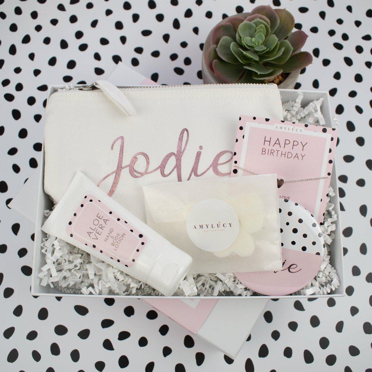 Personalised Happy Birthday Gift Box Filled, Best Friend Gift Box, Beauty Filled Gift Boxes, Spa Kits Box, Happy Birthday Gift, Boxed Gifts, - Amy Lucy