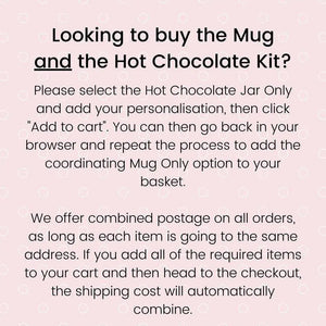 Original personalised Christmas tree wreath hot chocolate mug and matching gift set photograph