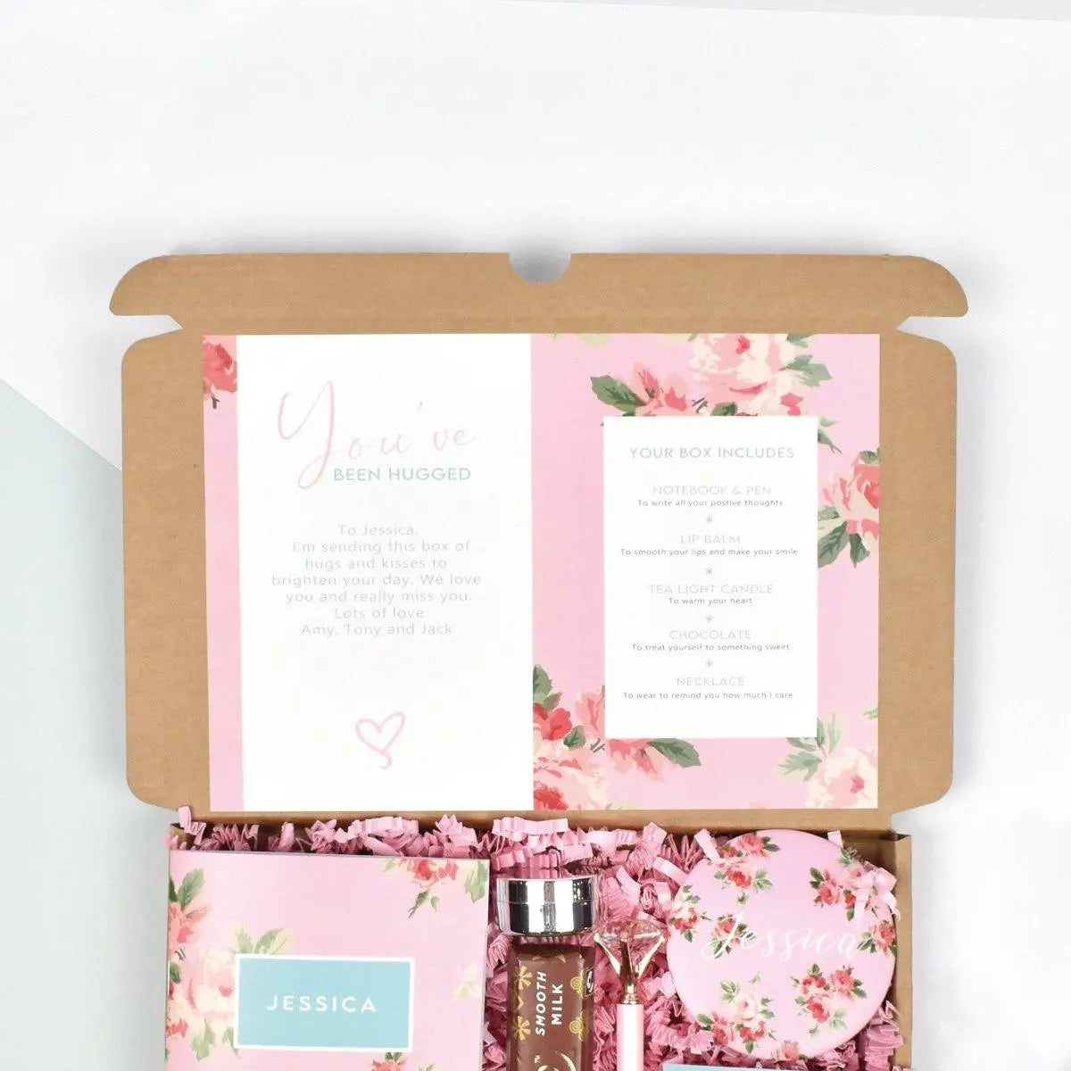 Personalised Hug In A Box Letter Box Gift, Personalised Cheer Up Gift Box, Personalised Thinking of You Gift Box, Box of Cheer, Hug Gifts, - Amy Lucy