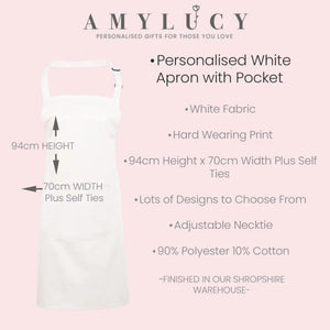 Personalised Initial Apron, Rose Gold Baking Gift, Watercolour Flowers Apron Cooking Gift, Initial Gift for Her, Custom Made, Your Words - Amy Lucy
