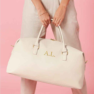 Personalised Initials Monogram Weekend Holdall Bag With Strap, Large Travel Bag, Initials Luggage Bag, Embroidered Bag, - Amy Lucy