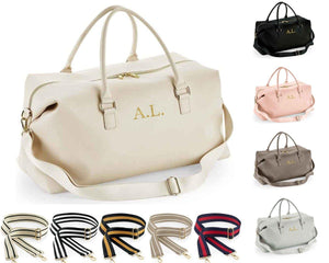 Personalised Initials Monogram Weekend Holdall Bag With Strap, Large Travel Bag, Initials Luggage Bag, Embroidered Bag, - Amy Lucy