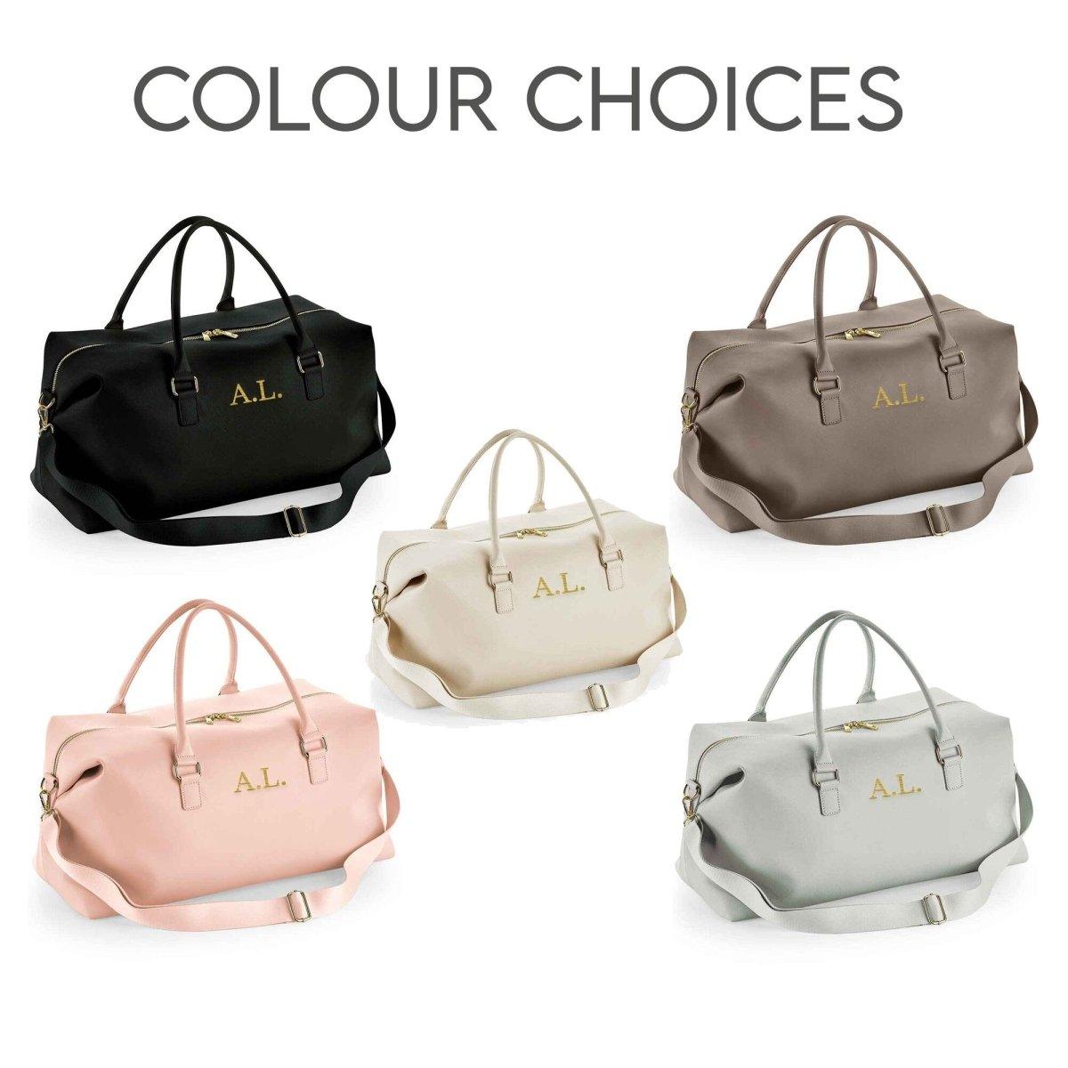 Personalised Initials Monogram Weekend Holdall Bag With Strap, Large Travel Bag, Initials Luggage Bag, Embroidered Bag, - Amy Lucy