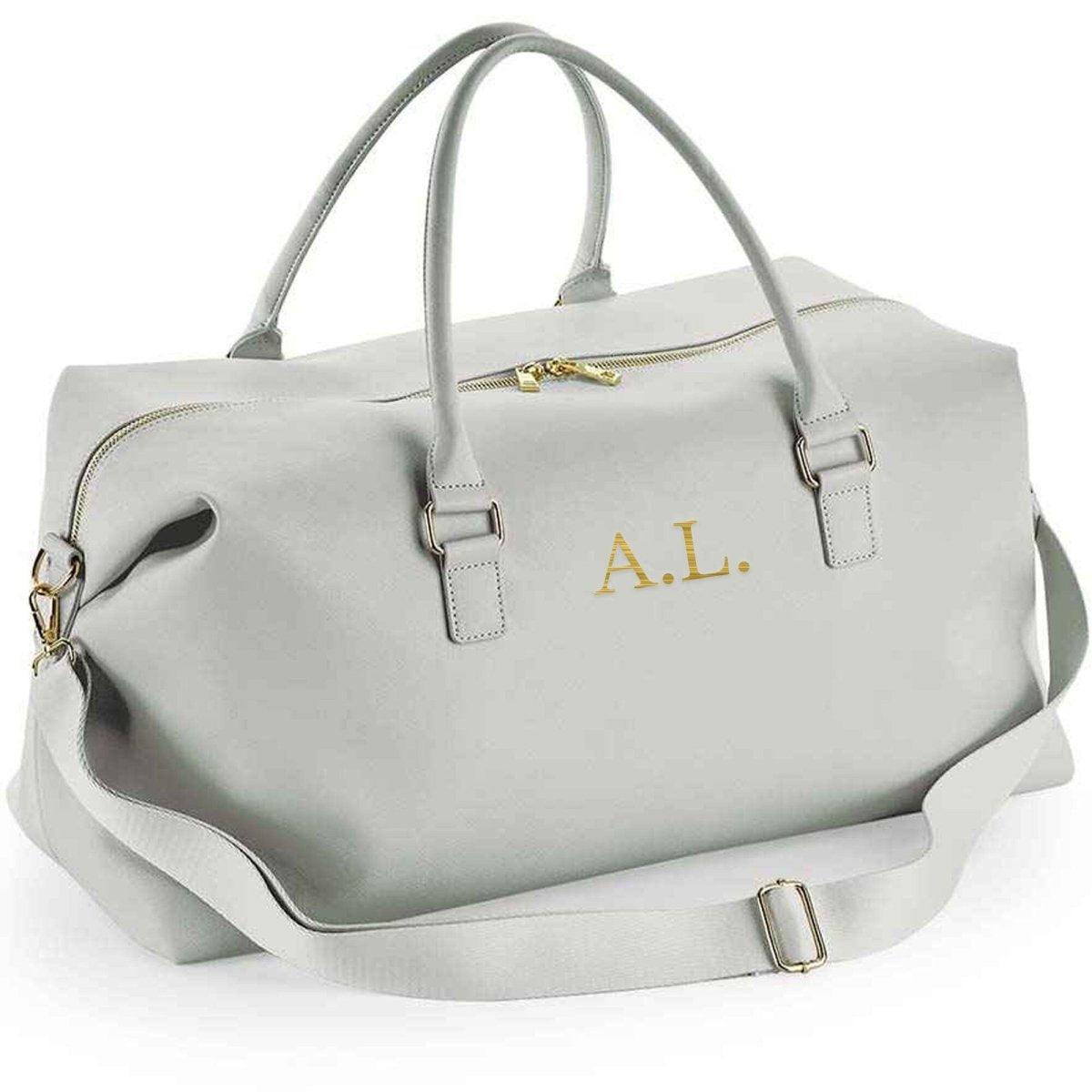 Personalised Initials Monogram Weekend Holdall Bag With Strap, Large Travel Bag, Initials Luggage Bag, Embroidered Bag, - Amy Lucy