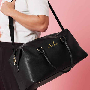 Personalised Initials Monogram Weekend Holdall Bag With Strap, Large Travel Bag, Initials Luggage Bag, Embroidered Bag, - Amy Lucy