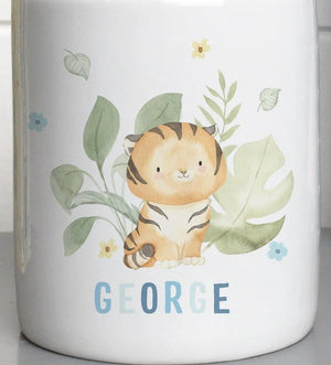 Personalised Jungle Money Box, Tiger Money Box, Jungle Theme, New Baby Gift, New Baby Money Box, Bedroom D?cor, Piggy Bank Money Box, Box - Amy Lucy