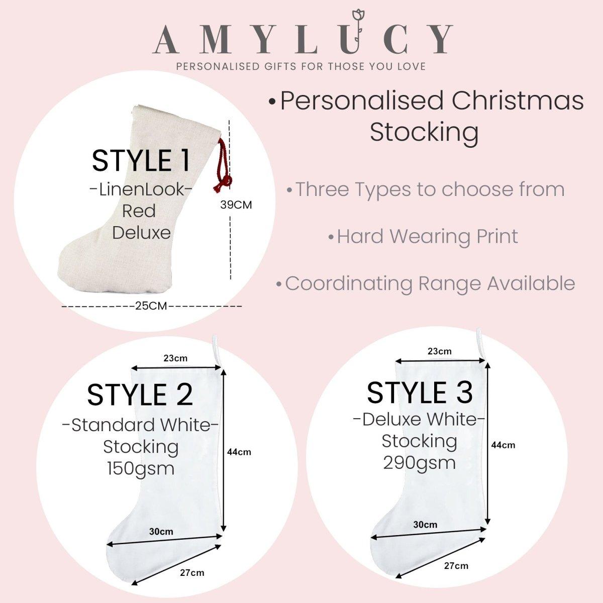 Personalised Kids Christmas Stocking, Penguin Stocking, Christmas Family Decoration, Penguin Christmas Decor, Linen Christmas Stocking, Gift - Amy Lucy