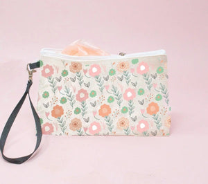 Personalised Makeup Bag, Name Makeup Bag, Floral Make Up Bag, Custom Pencil Case, Inhaler Bag, Floral, Cosmetic Bag, Girl Sanitary Bag - Amy Lucy