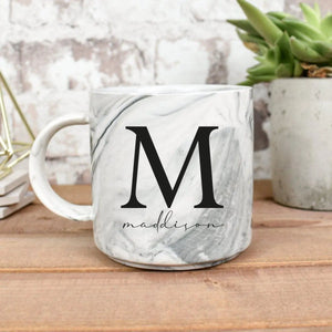 Personalised Marble Mug, Bridesmaid Mug, Custom Initial Mug, Personalised Office Mug, Name Mug, Coffee Mug, Gift for Her, Marble Homeware - Amy Lucy