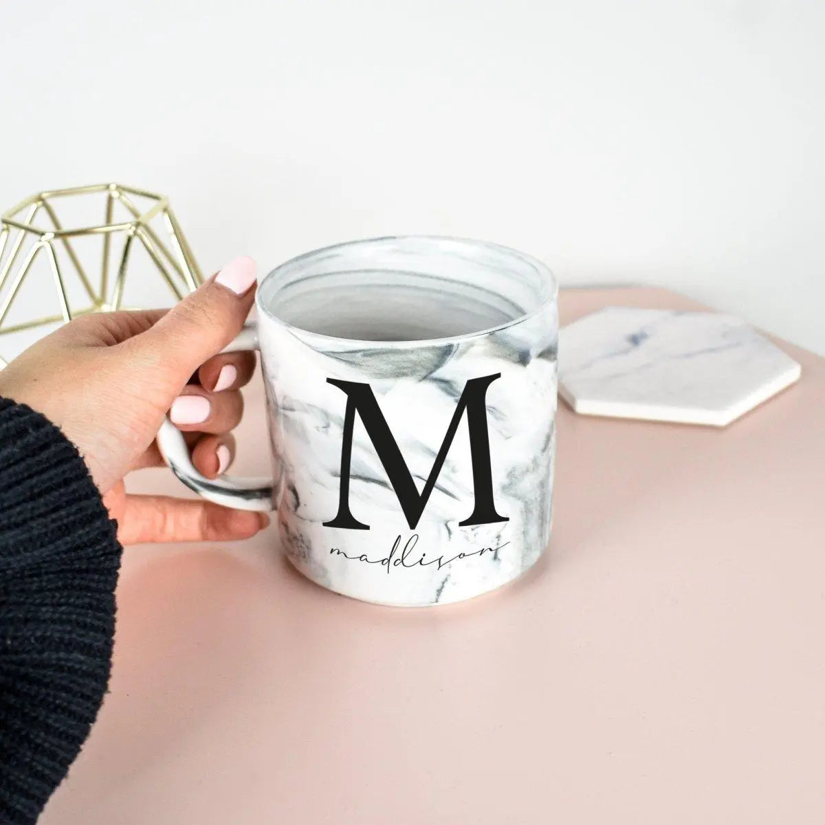 Personalised Marble Mug, Bridesmaid Mug, Custom Initial Mug, Personalised Office Mug, Name Mug, Coffee Mug, Gift for Her, Marble Homeware - Amy Lucy