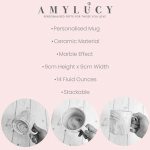 Personalised Marble Mug, Bridesmaid Mug, Custom Initial Mug, Personalised Office Mug, Name Mug, Coffee Mug, Gift for Her, Marble Homeware - Amy Lucy