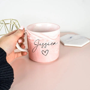 Personalised Marble Mug, Bridesmaid Mug, Custom Name Mug, Personalised Office Mug, Name Mug, Coffee Mug, Gift for Her, Marble Homeware - Amy Lucy