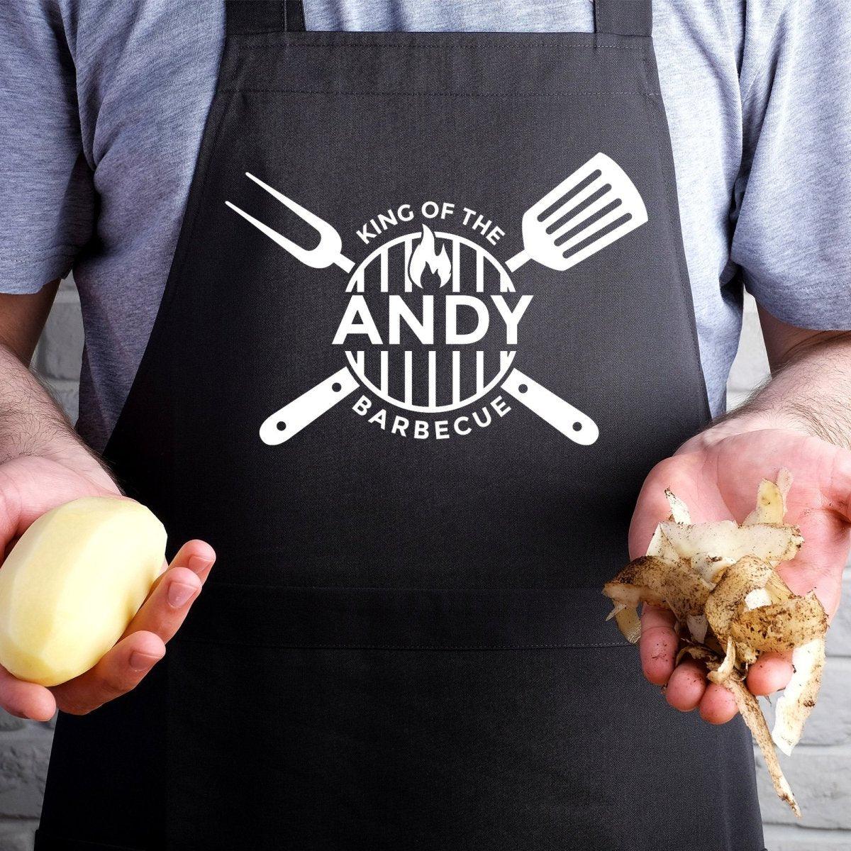 Personalised Men's Apron, Father's Day Dad Gift, Men's Barbecue Apron, Barbecue King, Summer BBQ, Cooking Gift, Apron For Him, Grill Gift - Amy Lucy