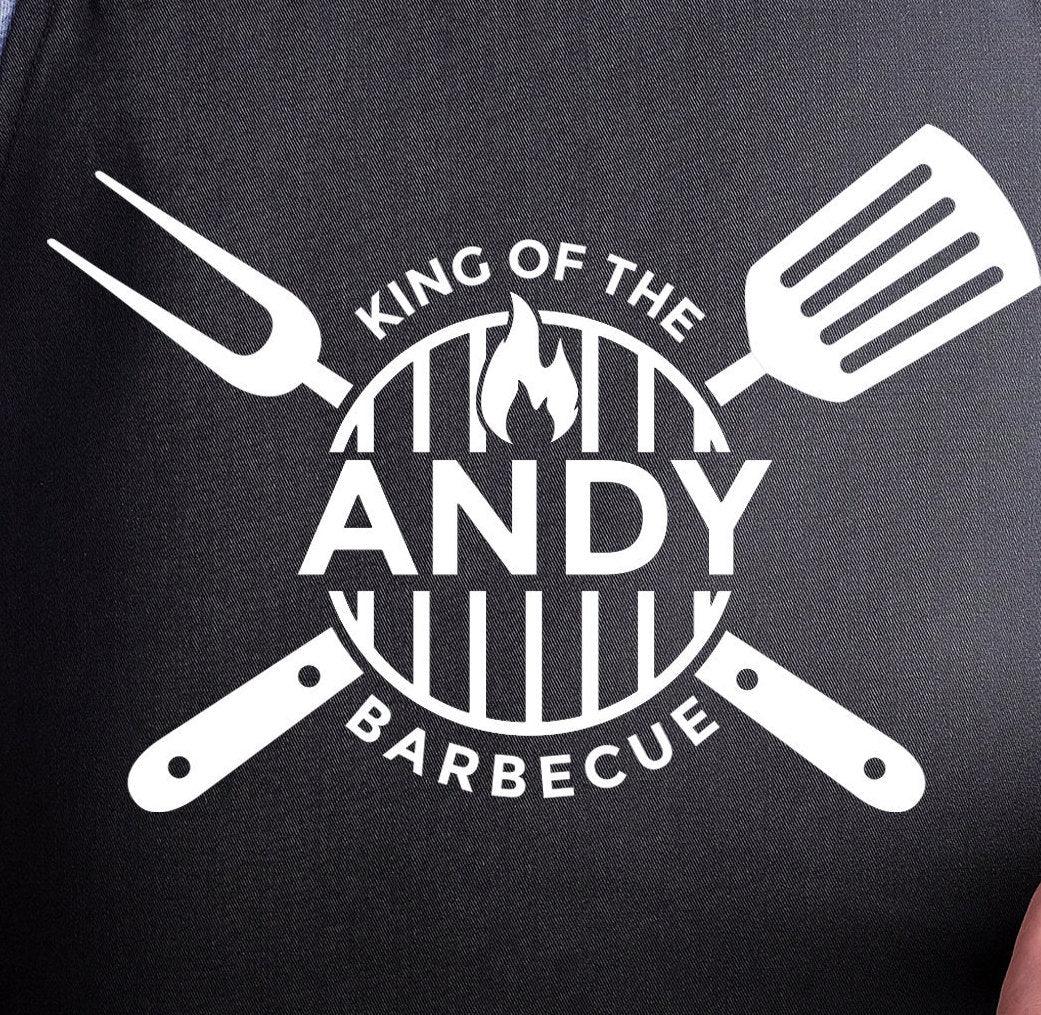Personalised Men's Apron, Father's Day Dad Gift, Men's Barbecue Apron, Barbecue King, Summer BBQ, Cooking Gift, Apron For Him, Grill Gift - Amy Lucy