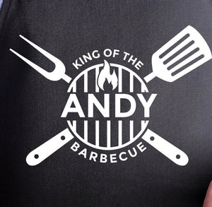 Personalised Men's Apron, Father's Day Dad Gift, Men's Barbecue Apron, Barbecue King, Summer BBQ, Cooking Gift, Apron For Him, Grill Gift - Amy Lucy