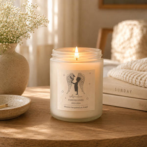 Personalised Miscarriage Memorial Candle shown from the front