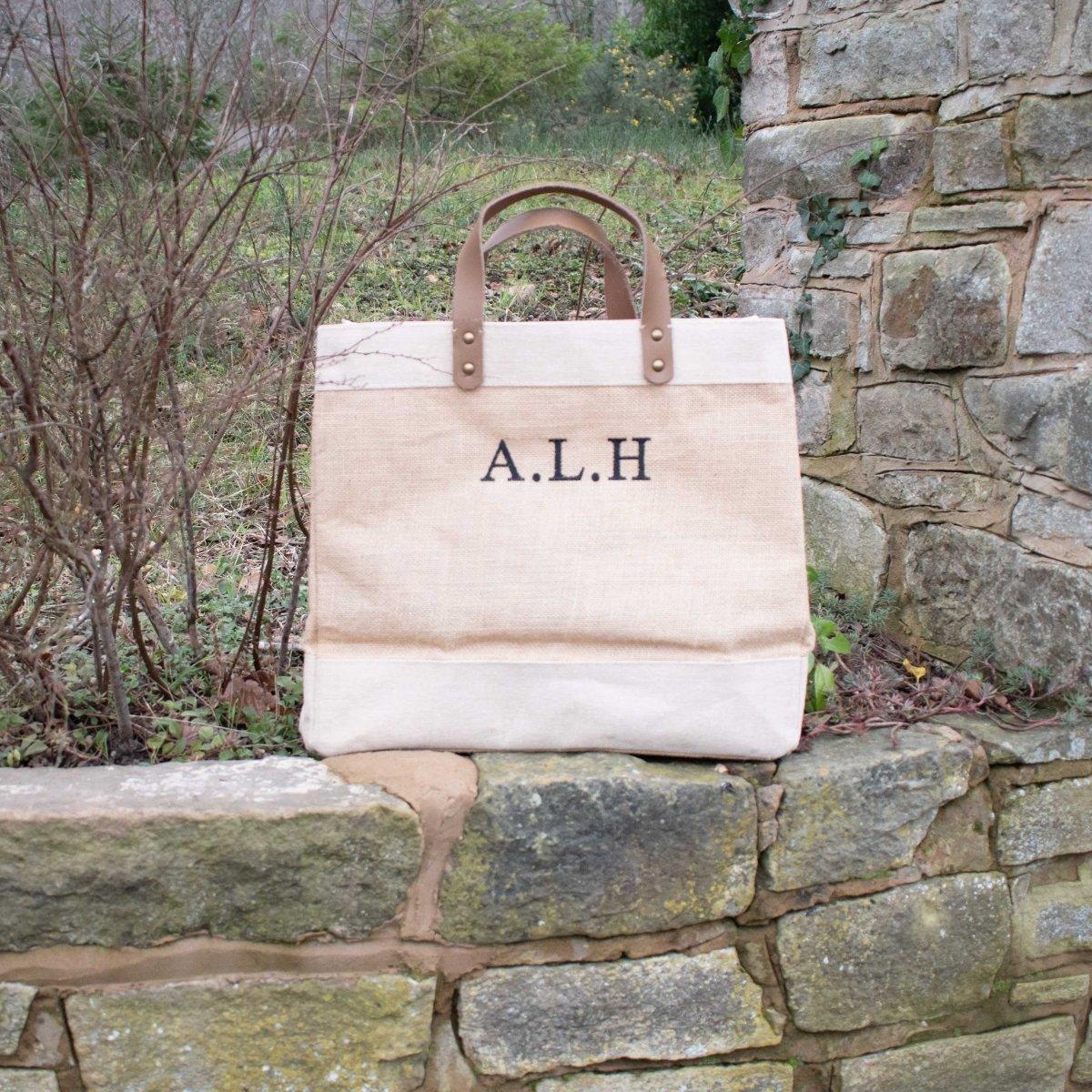 Personalised Monogram Jute Bag, Personalised Embroidered Initial Tote Bag, Luxury Shopper, Gift for Her, Mother's Day Bag, Custom Tote Bag - Amy Lucy