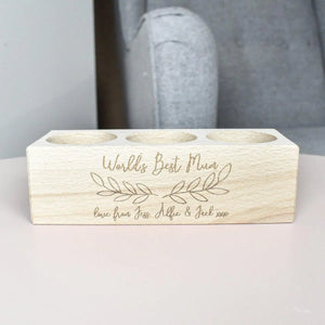 Personalised Mother's Day Tealight Holder with Candles, Engraved Candleholder, Mother's Day Candle, Personalised Gift for Mum, Wooden Candle - Amy Lucy