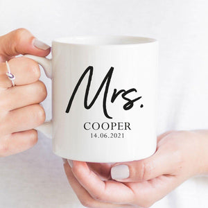 Personalised Mr and Mrs Mugs, Wedding Gift Mugs, Mr and Mrs Gifts, Small Wedding Gift, Couple Gifts, New Couple Gift, Wedding Keepsake Gift - Amy Lucy
