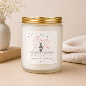 Personalised Mum-to-Be Candle Gift shown from the front