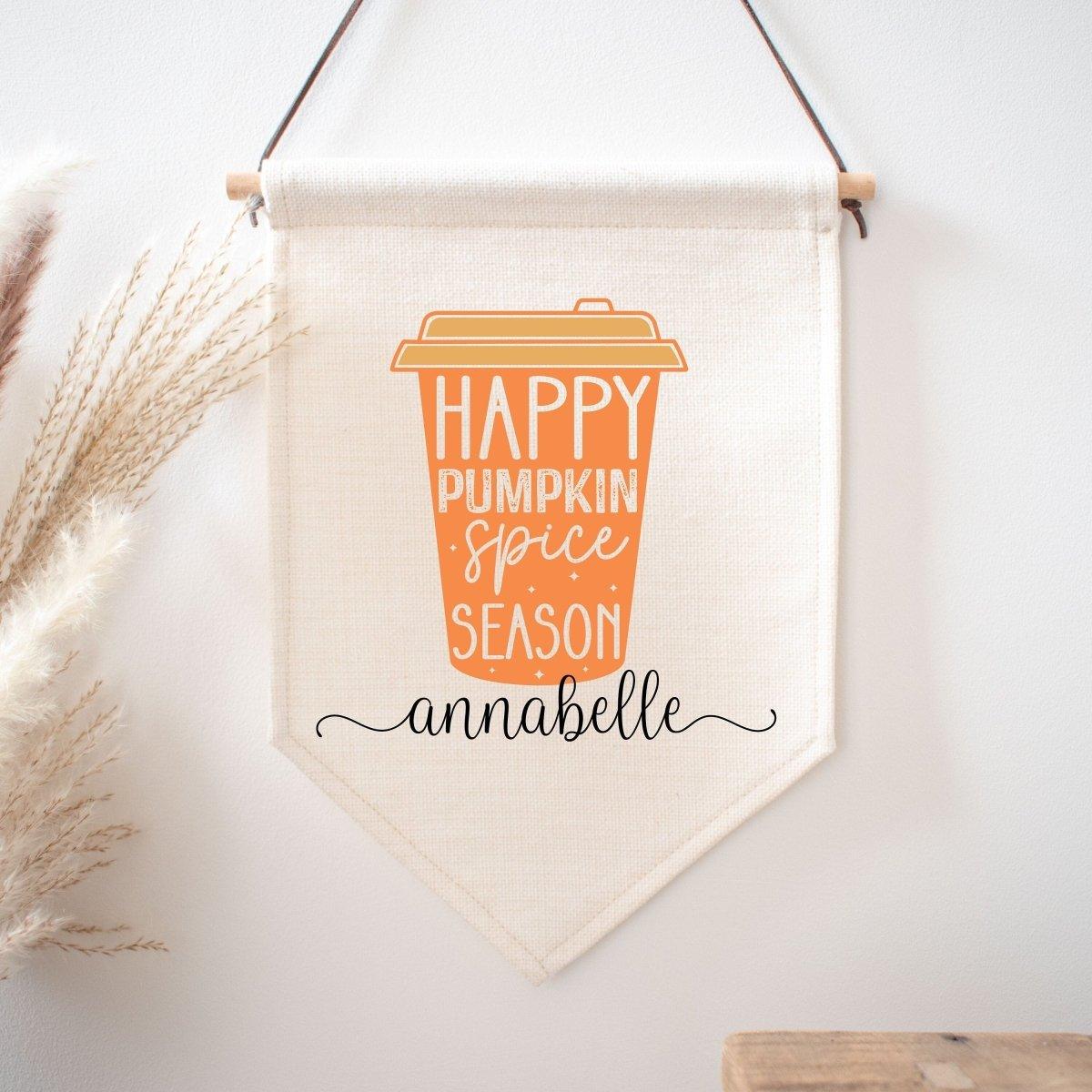 Personalised Pumpkin Spice Sign, Pumpkin Sign, Fall Home Decor, Fall Home Sign, Fall Decoration, Pumpkin Spice Flag, Thanksgiving Flag - Amy Lucy