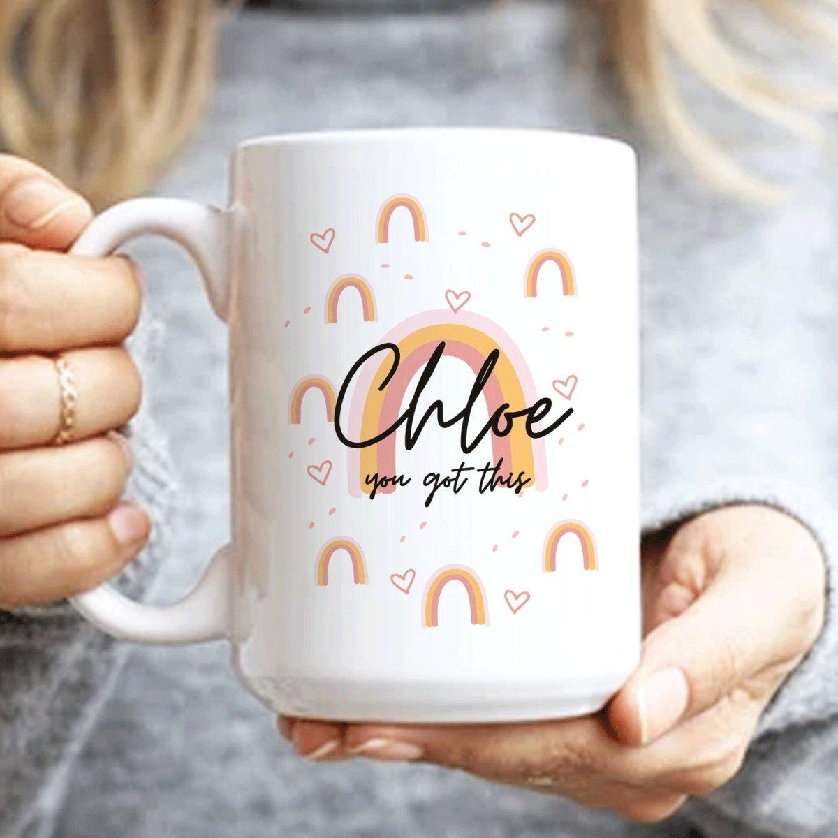 Personalised Rainbow Mug, Girl Mug, Rainbow Large Mug, You Got this Mug, Extra Large Mug, Work Mug, Rainbow Gift, Positivity Gift, 15oz Mug - Amy Lucy