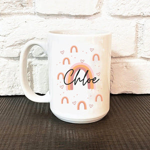 Personalised Rainbow Mug, Girl Mug, Rainbow Large Mug, You Got this Mug, Extra Large Mug, Work Mug, Rainbow Gift, Positivity Gift, 15oz Mug - Amy Lucy