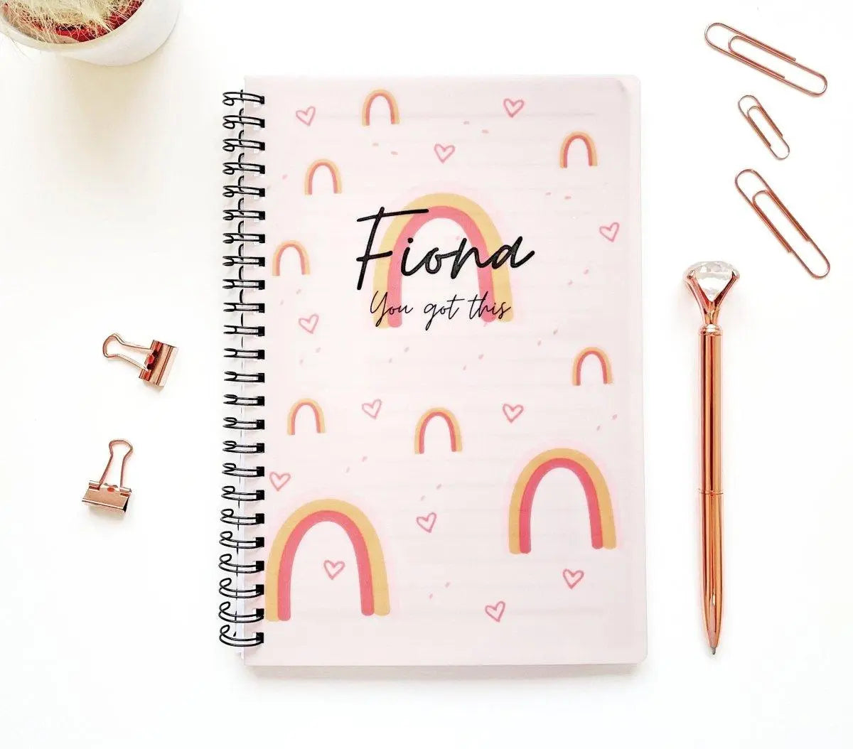 Personalised Rainbow Notebook, Positivity Planner, Rainbow Journal, Stationary Gift, Personalised Diary, Friendship - Amy Lucy