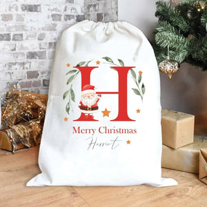 Personalised Santa Sack, Christmas Sack, Child's Kids Christmas Gift Sack, Kids Santa Bag, Santa Toy Bag, Santa Toy Sack, Kids Drawstring, - Amy Lucy