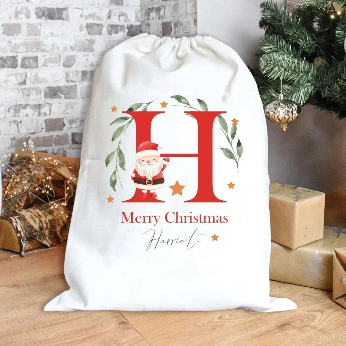 Personalised Santa Sack, Christmas Sack, Child's Kids Christmas Gift Sack, Kids Santa Bag, Santa Toy Bag, Santa Toy Sack, Kids Drawstring, - Amy Lucy