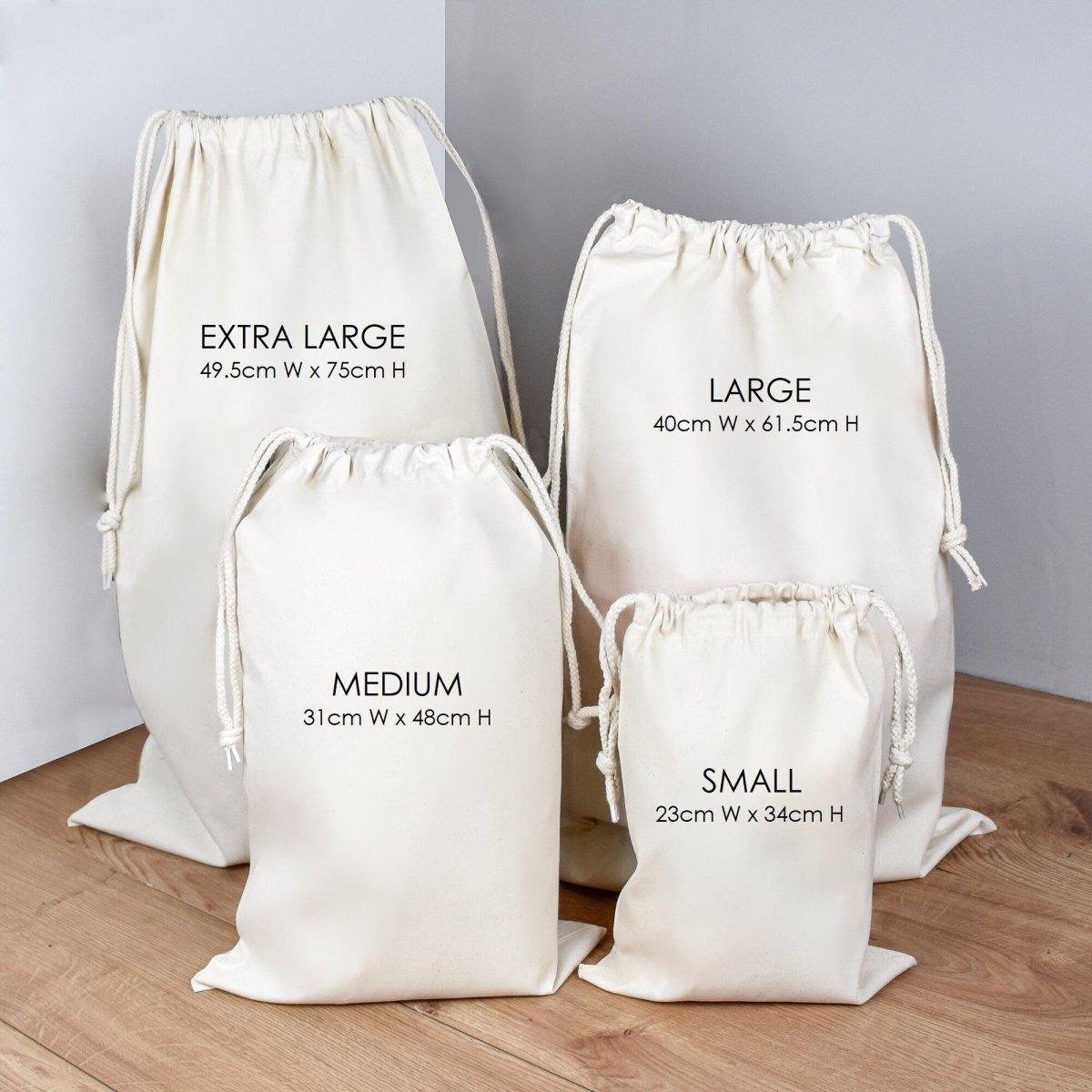 Personalised Santa Sack, Christmas Sack, Child's Kids Christmas Gift Sack, Holiday Sack, Santa Toy Bag, Santa Toy Sack, Kids Drawstring - Amy Lucy