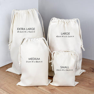 Personalised Santa Sack, Christmas Sack, Child's Kids Christmas Gift Sack, Holiday Sack, Santa Toy Bag, Santa Toy Sack, Kids Drawstring - Amy Lucy