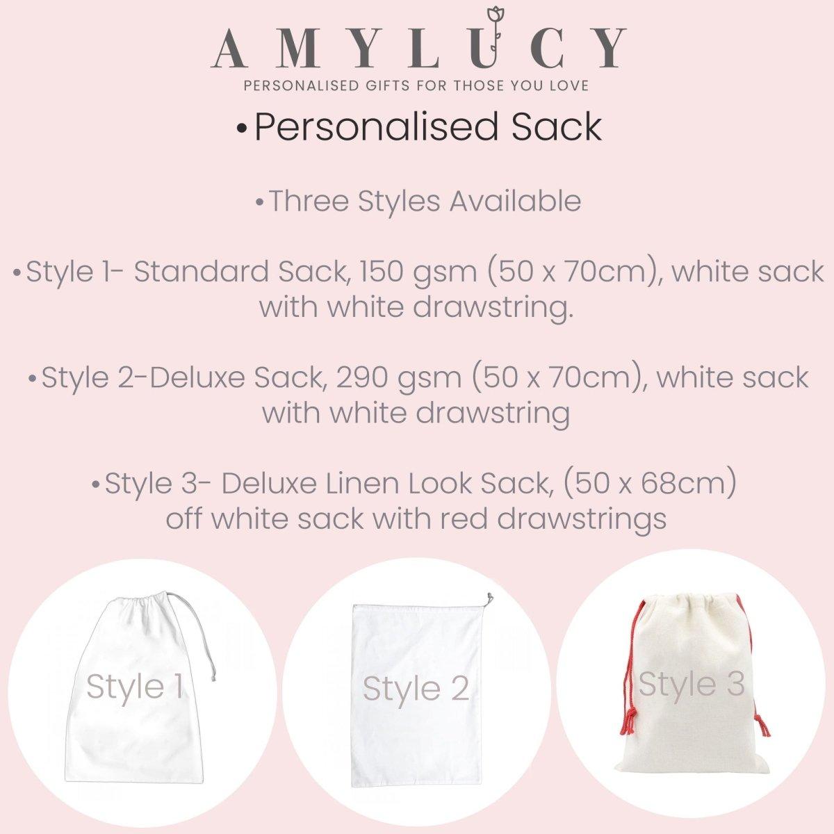 Personalised Santa Sack, Christmas Sack, Child's Kids Christmas Gift Sack, Kids Santa Bag, Santa Toy Bag, Santa Toy Sack, Kids Drawstring, - Amy Lucy