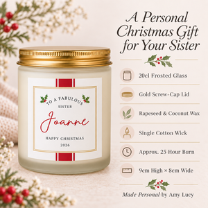 Personalised Sister Christmas Candle Gift product details