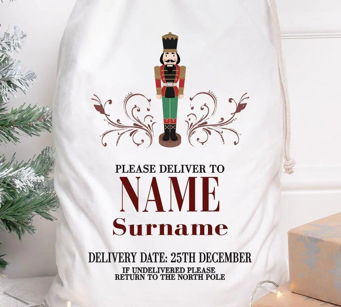 Personalised Soldier Sack, Christmas Sack, Child's Kids Christmas Gift Sack, Xmas Toy Soldier Bag, Santa Toy Bag, Soldier Toy Sack, - Amy Lucy